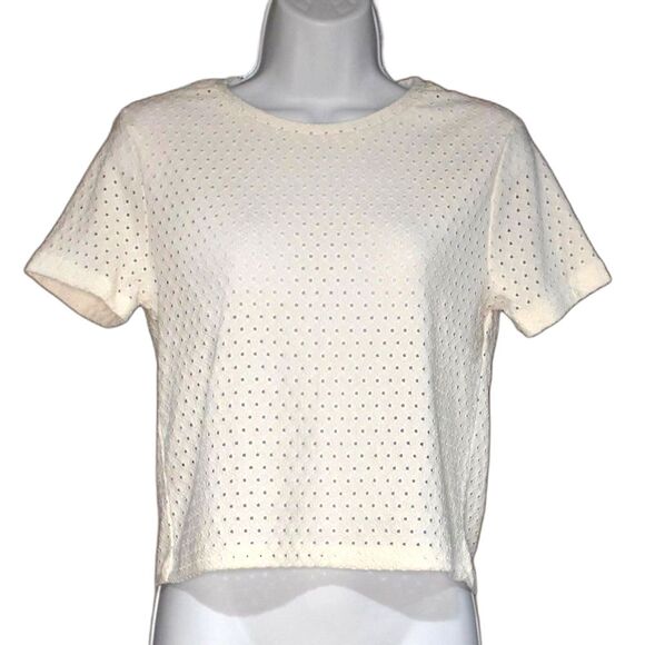 Zara White Short Sleeve Blouse Size Medium Minimalist Chic Summer Top - Picture 1 of 14